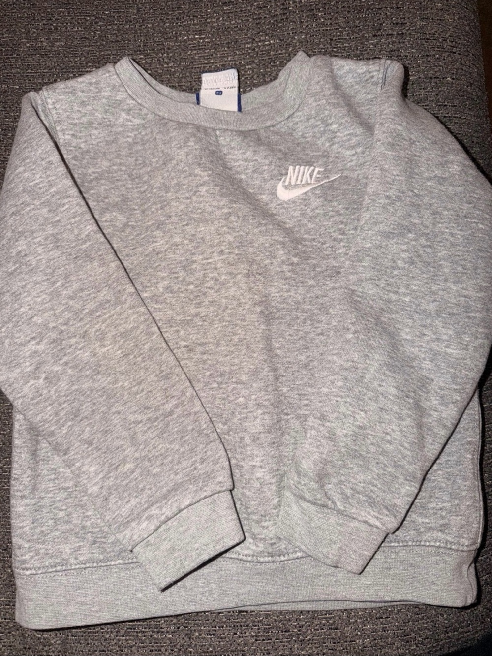 Nike Light Gray Crewneck Sweatshirt with White Logo